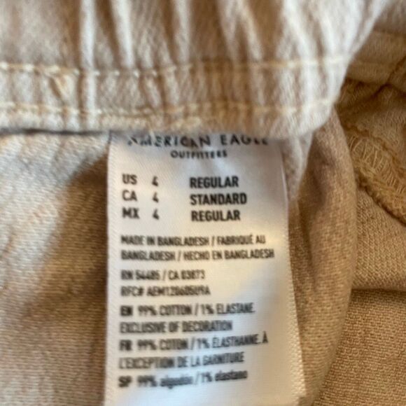 American Eagle AE Stretch Tomgirl Utility Jogger Pant Cream Cotton Knit 4 - Picture 10 of 12